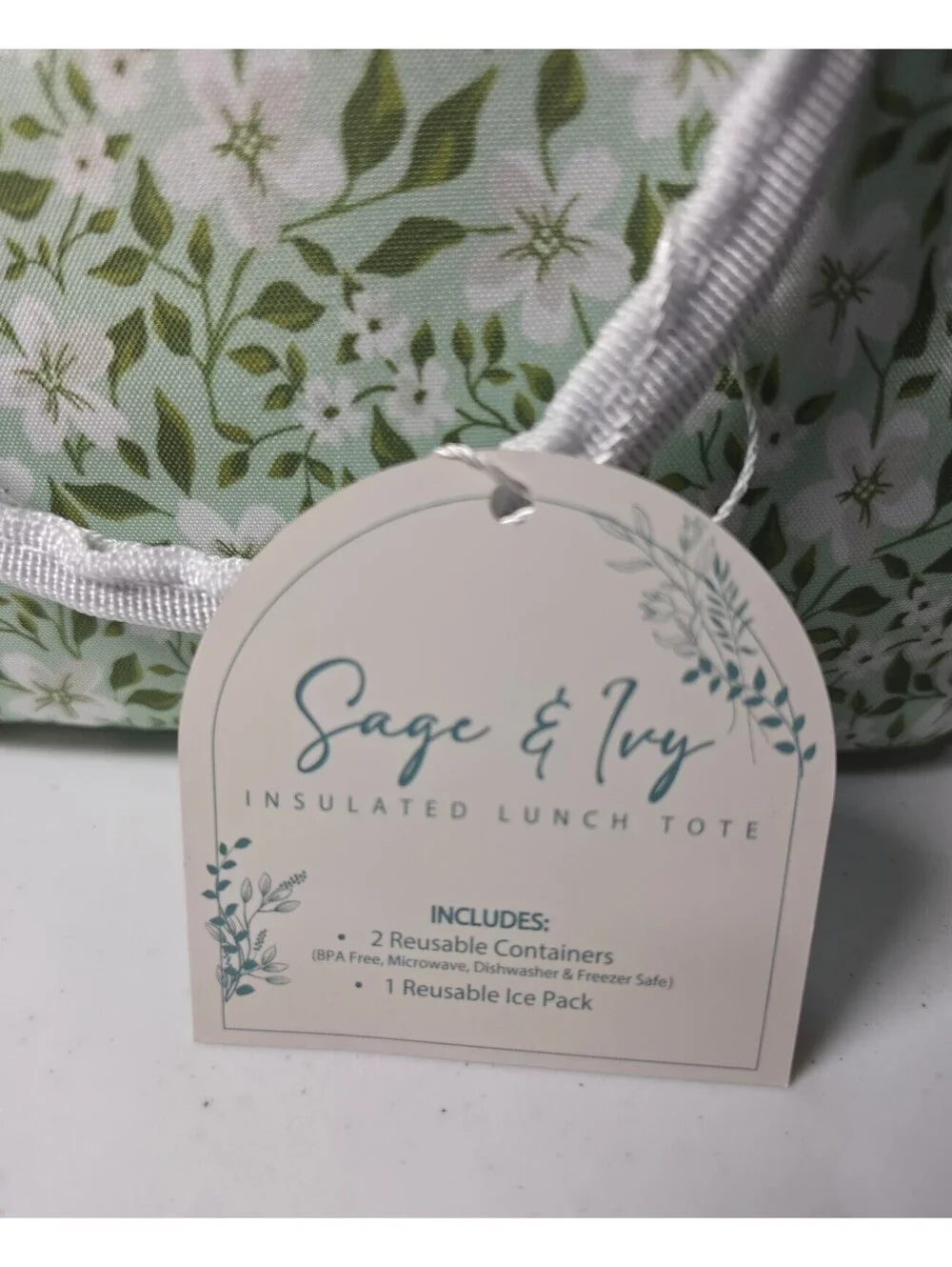 Sage & Ivy Insulated Lunch Tote with Reusable Containers and Ice Pack
